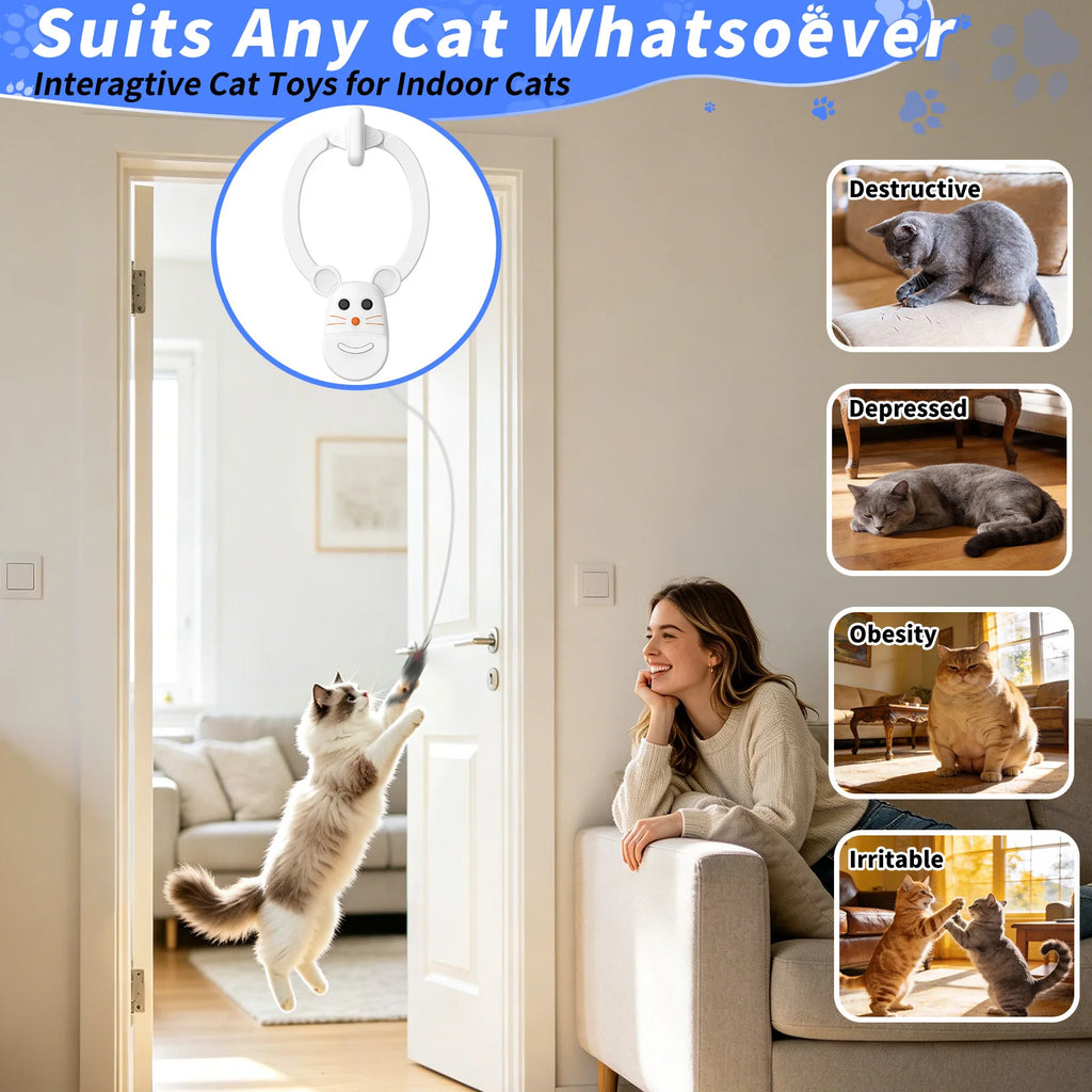 ZooFlex Rechargeable Interactive Hanging Cat Toy – Automatic Teaser for Indoor Cats
