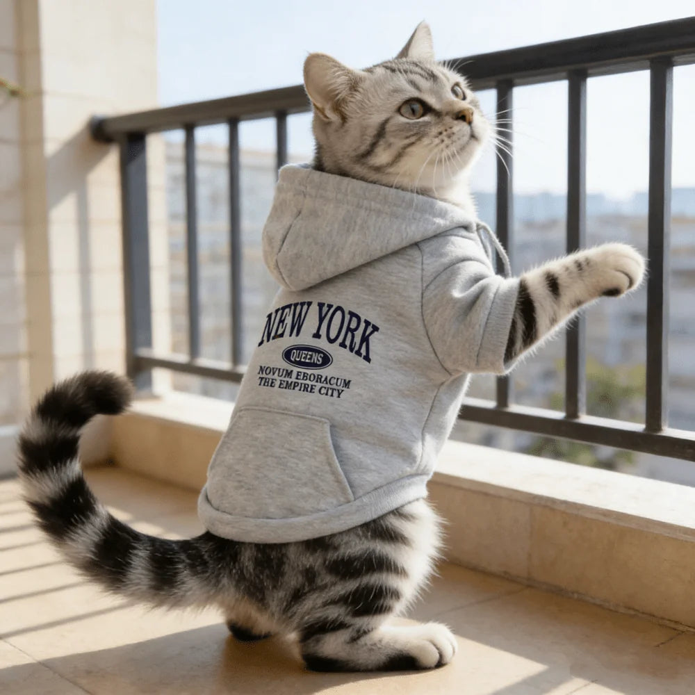 ZooFlex Warm Dog Hoodie – Letter Print Sweatshirt with Pocket for Dogs & Cats