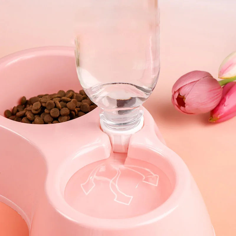 ZooFlex Double Pet Feeding Bowl – Automatic Water Dispenser for Dogs & Cats