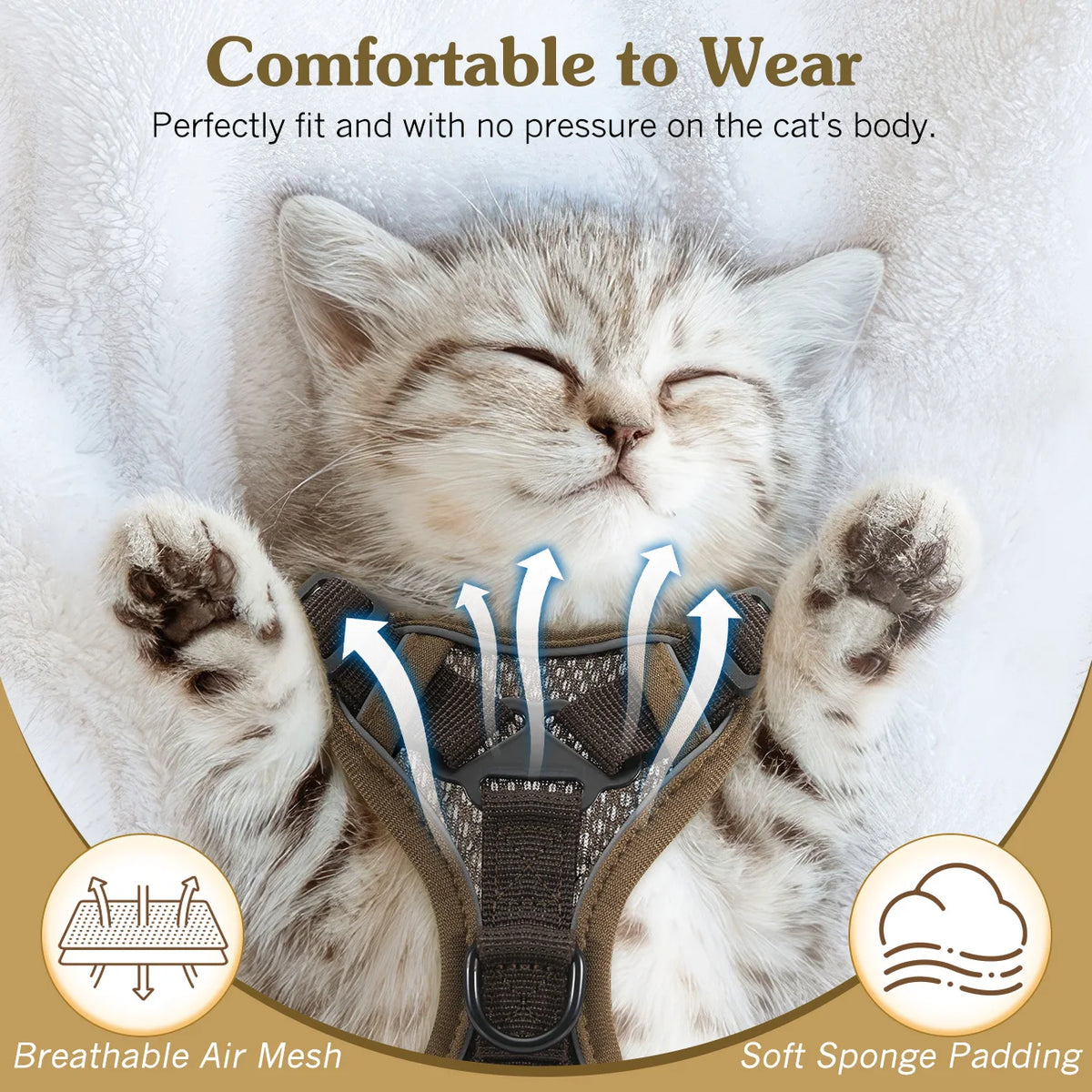 ZooFlex Cat Harness & Leash Set – Reflective Mesh Walking Vest