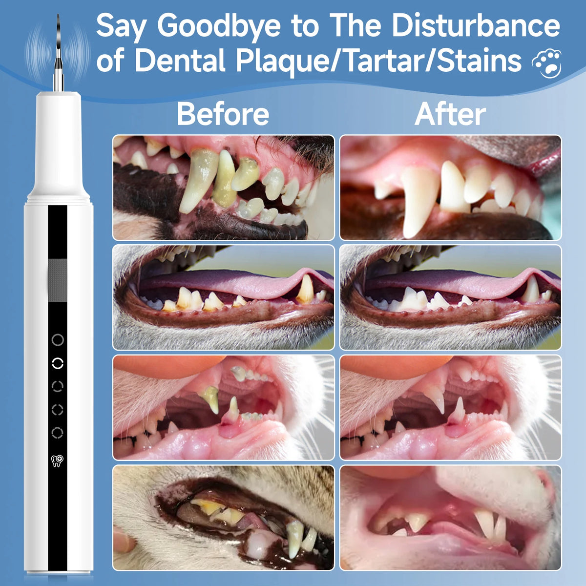 ZooFlex Ultrasonic Pet Dental Scaler for Dogs & Cats – Plaque & Tartar Cleaning Tool
