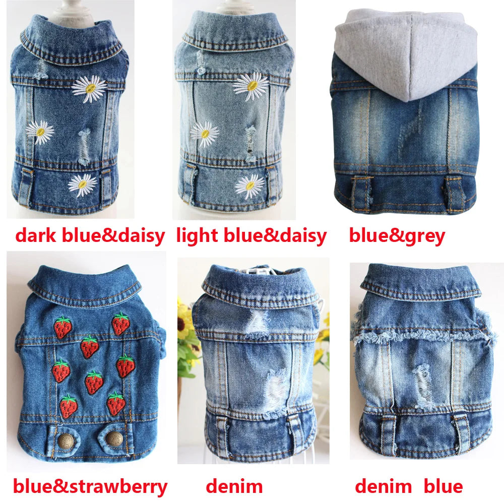 ZooFlex Denim Dog Jacket – Stylish Cowboy Jeans Vest for Dogs & Cats (XS–2XL)