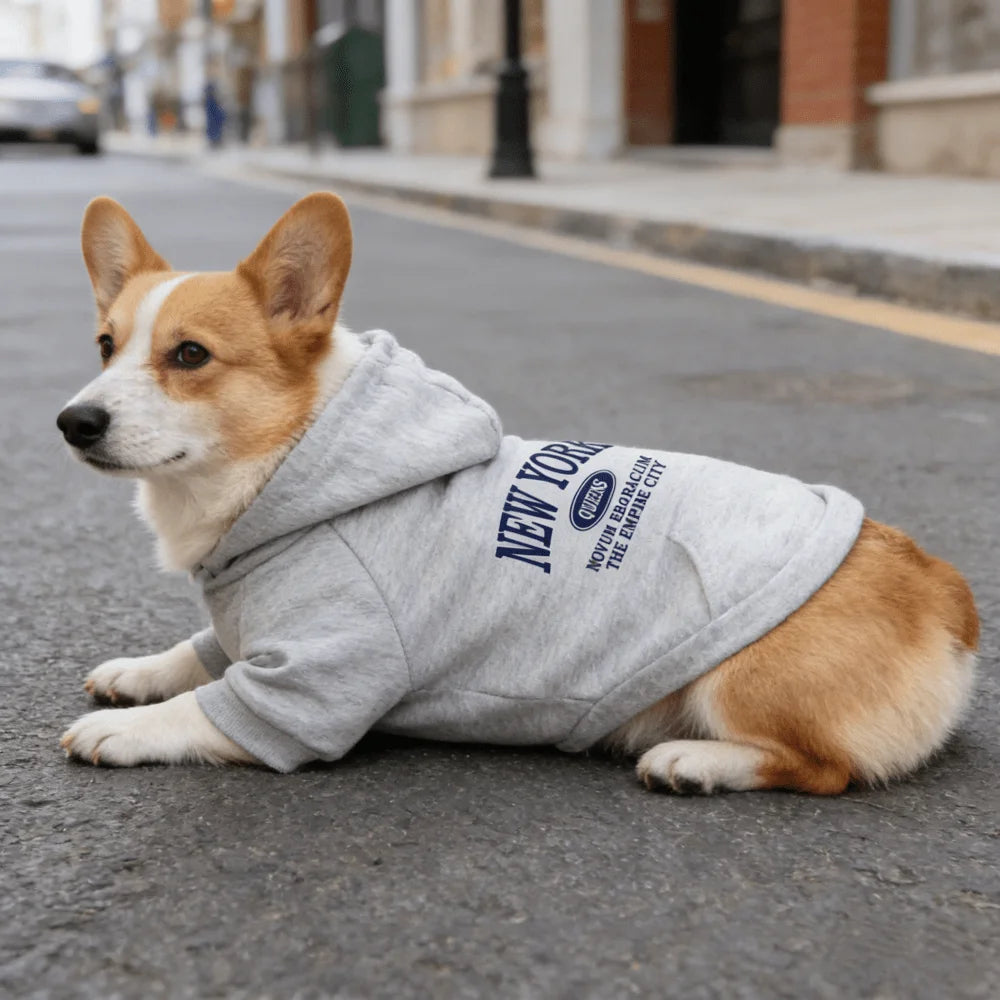 ZooFlex Warm Dog Hoodie – Letter Print Sweatshirt with Pocket for Dogs & Cats
