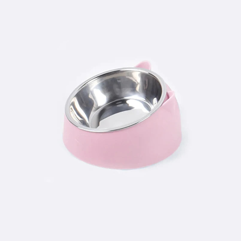 ZooFlex 15° Raised Cat & Dog Bowl – Non-Slip Stainless Steel Food & Water Feeder