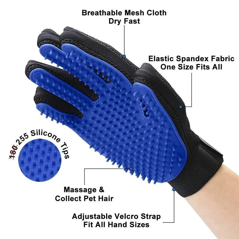 ZooFlex Silicone Pet Grooming Glove – Dog & Cat Hair Removal Bath Brush