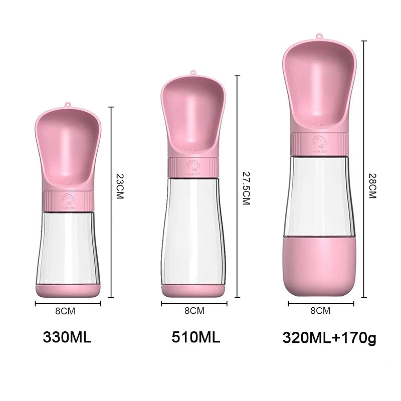 ZooFlex 2-in-1 Dog Water Bottle with Food Container – Portable Pet Travel Dispenser
