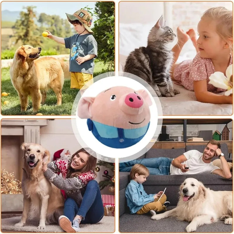 ZooFlex Interactive Vibrating Plush Ball – Musical Cat & Dog Toy