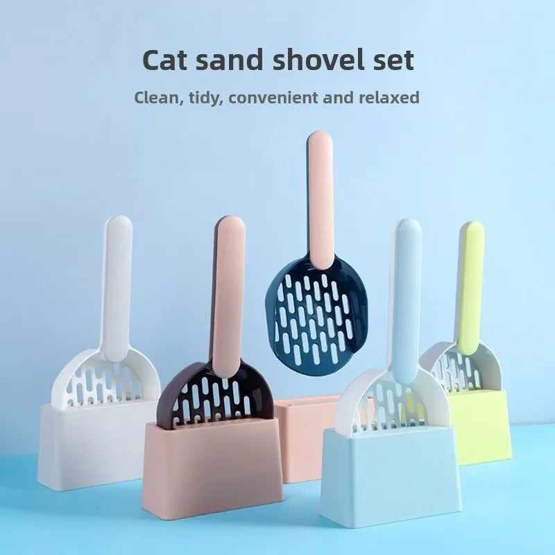 ZooFlex Fine Hole Cat Litter Scoop with Holder – Easy Clean