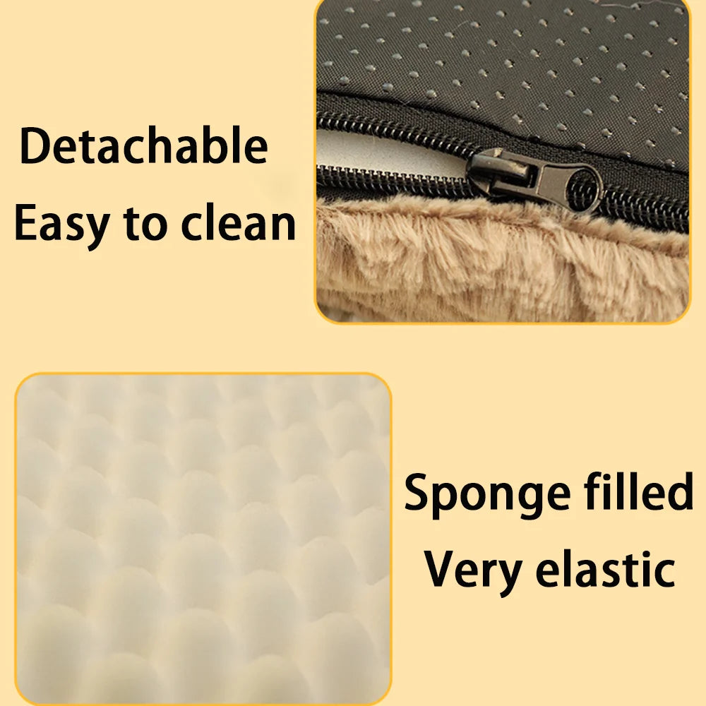 ZooFlex 3D Sponge Dog Bed – Washable Faux Fur Cover & Non-Slip Pet Crate Mattress