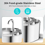ZooFlex 2.2L Automatic Cat Water Fountain – Stainless Steel Pet Water Dispenser
