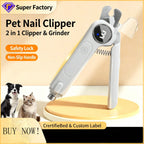 ZooFlex 2-in-1 Pet Nail Clipper & Grinder – Electric LED Dog & Cat Nail Trimmer