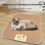 ZooFlex Summer Pet Cooling Mat – Breathable Non-Slip Rattan Bed for Dogs & Cats
