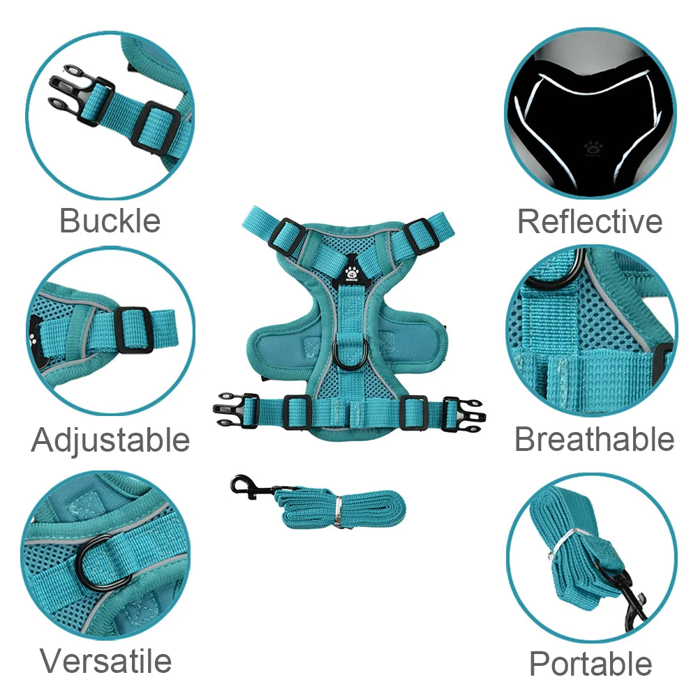 ZooFlex Adjustable Cat Harness & Leash – Reflective Pet Vest
