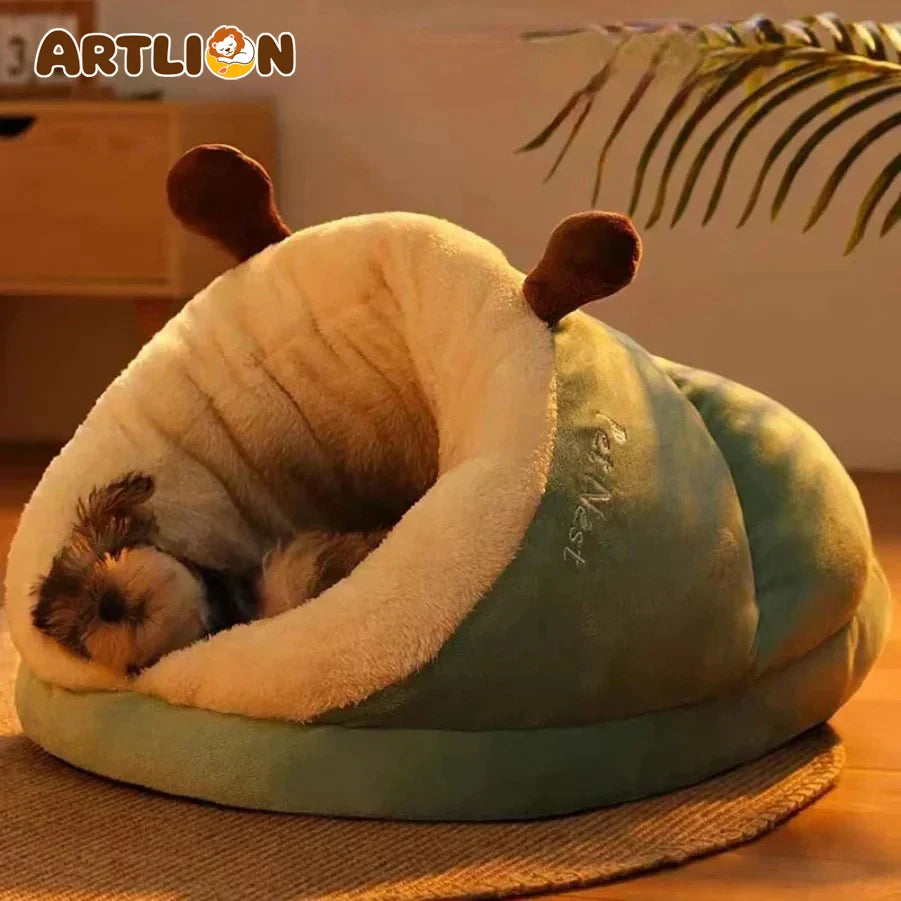 ZooFlex Soft Plush Dog Cave Bed – Warm Cozy Sleeping Nest for Dogs & Cats