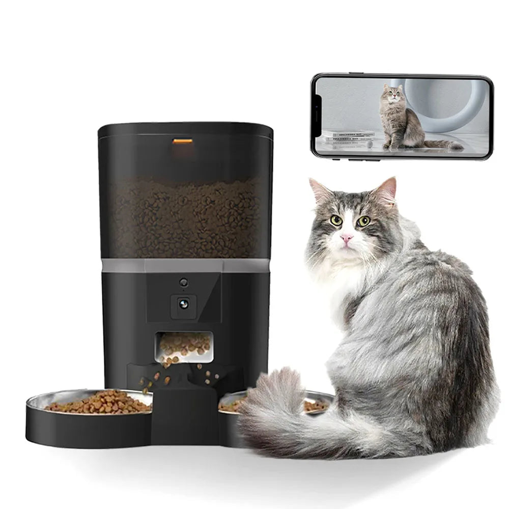 ZooFlex 4L Automatic Cat & Dog Feeder with HD Camera – Smart Remote Feeding Dispenser