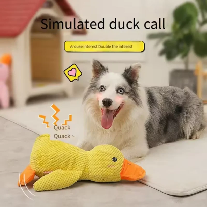 ZooFlex Yellow Duck Plush Dog Toy – Soft Cuddle & Interactive Play