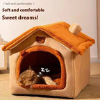 ZooFlex Cozy Cat Cave Bed – Soft Semi-Enclosed Pet Sleeping Nest