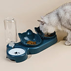 ZooFlex 3-in-1 Tilted Cat Food & Water Bowls – Gravity Water Dispenser