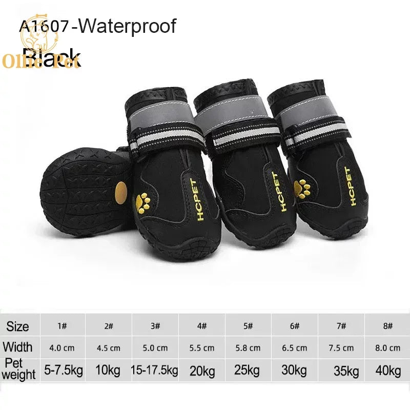 ZooFlex Waterproof Dog Boots – Anti-Slip Reflective Winter Shoes for Small & Large Dogs