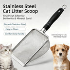 ZooFlex Fine Mesh Cat Litter Scoop – Stainless Steel Sifter
