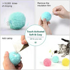 ZooFlex Interactive Cat Toy Ball – Smart Touch-Activated Plush Squeaky Toy