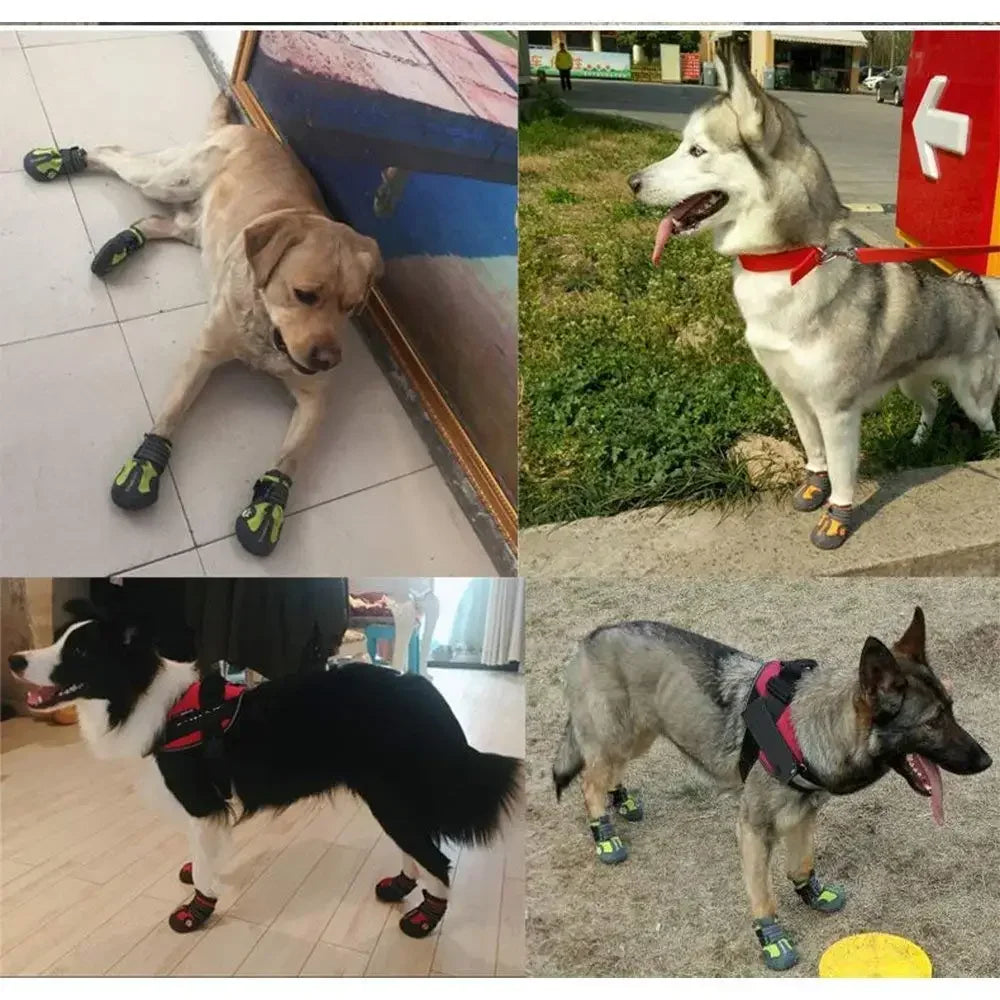 ZooFlex Waterproof Dog Boots – Anti-Slip Reflective Rain & Snow Shoes for Dogs