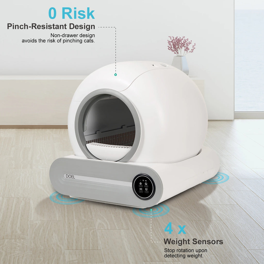 ZooFlex 65L Smart Cat Litter Box – WiFi Self-Cleaning