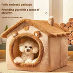 ZooFlex Cozy Cat Cave Bed – Soft Semi-Enclosed Pet Sleeping Nest