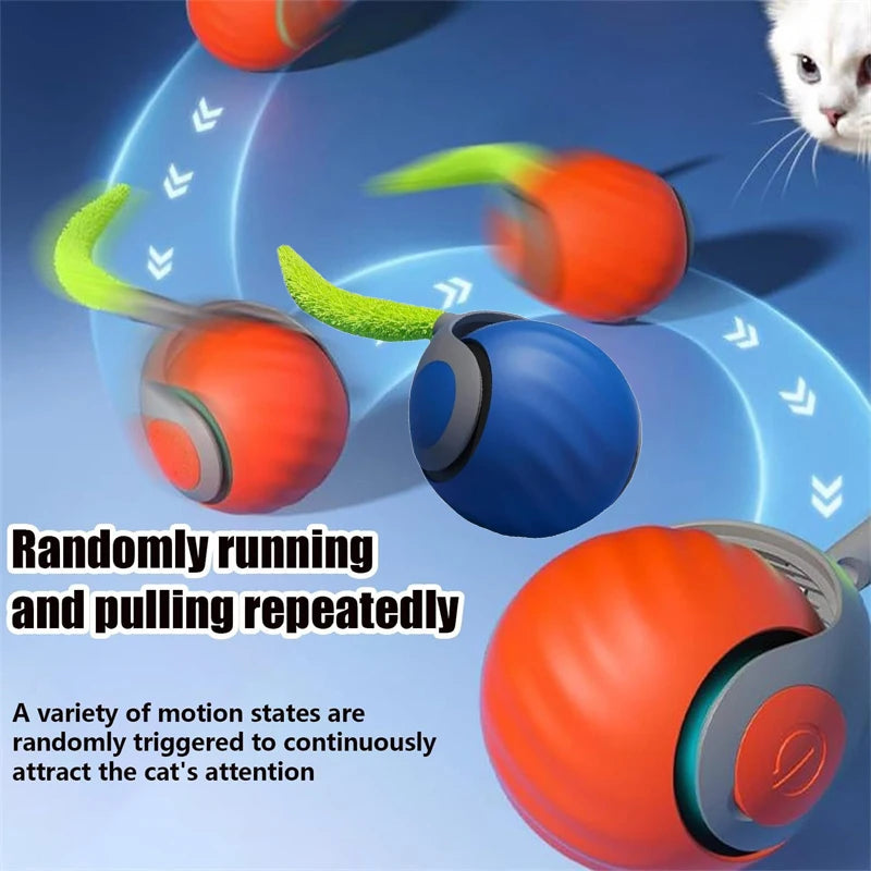 ZooFlex Interactive Cat Toy Ball – Smart Touch-Activated Plush Squeaky Toy