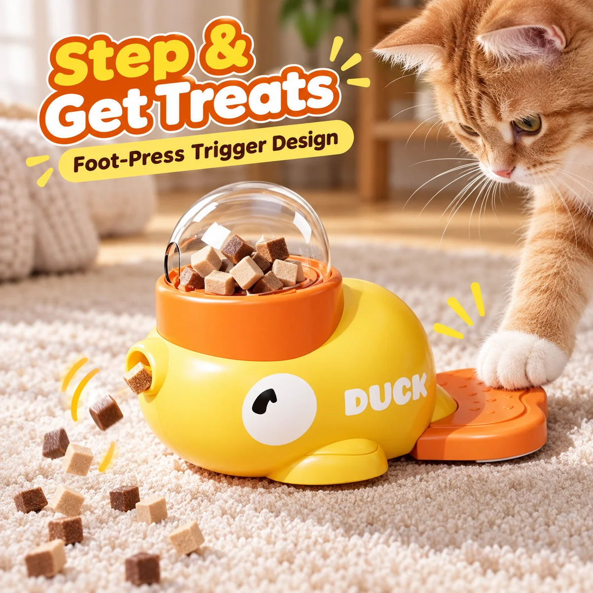 Zooflex DuckyTreat – Interactive Pet Treat Dispenser