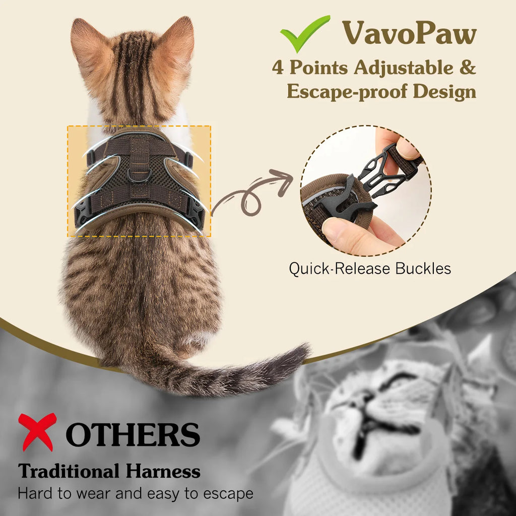 ZooFlex Cat Harness & Leash Set – Reflective Mesh Walking Vest