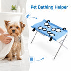ZooFlex Foldable Pet Grooming Hammock Stand – Mesh Bathing & Drying Table for Dogs & Cats
