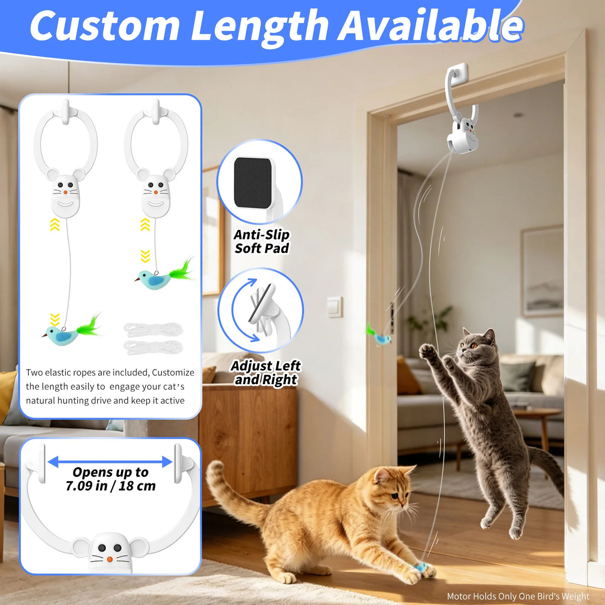 ZooFlex Rechargeable Interactive Hanging Cat Toy – Automatic Teaser for Indoor Cats