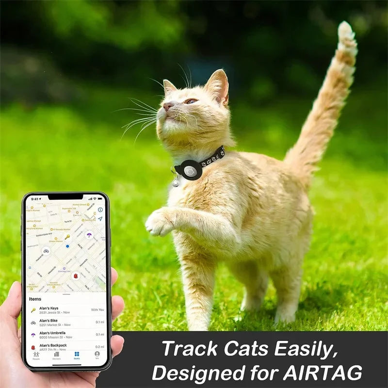 ZooFlex AirTag Cat Collar – Reflective Breakaway Collar with Bell