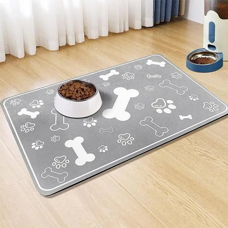ZooFlex Diatomaceous Pet Feeding Mat – Quick-Dry Waterproof Dog & Cat Bowl Placemat