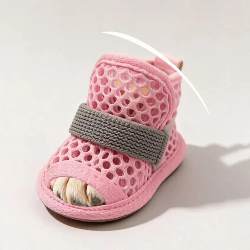 ZooFlex Summer Dog Shoes – Breathable Mesh Anti-Slip Puppy Sandals (4pcs)