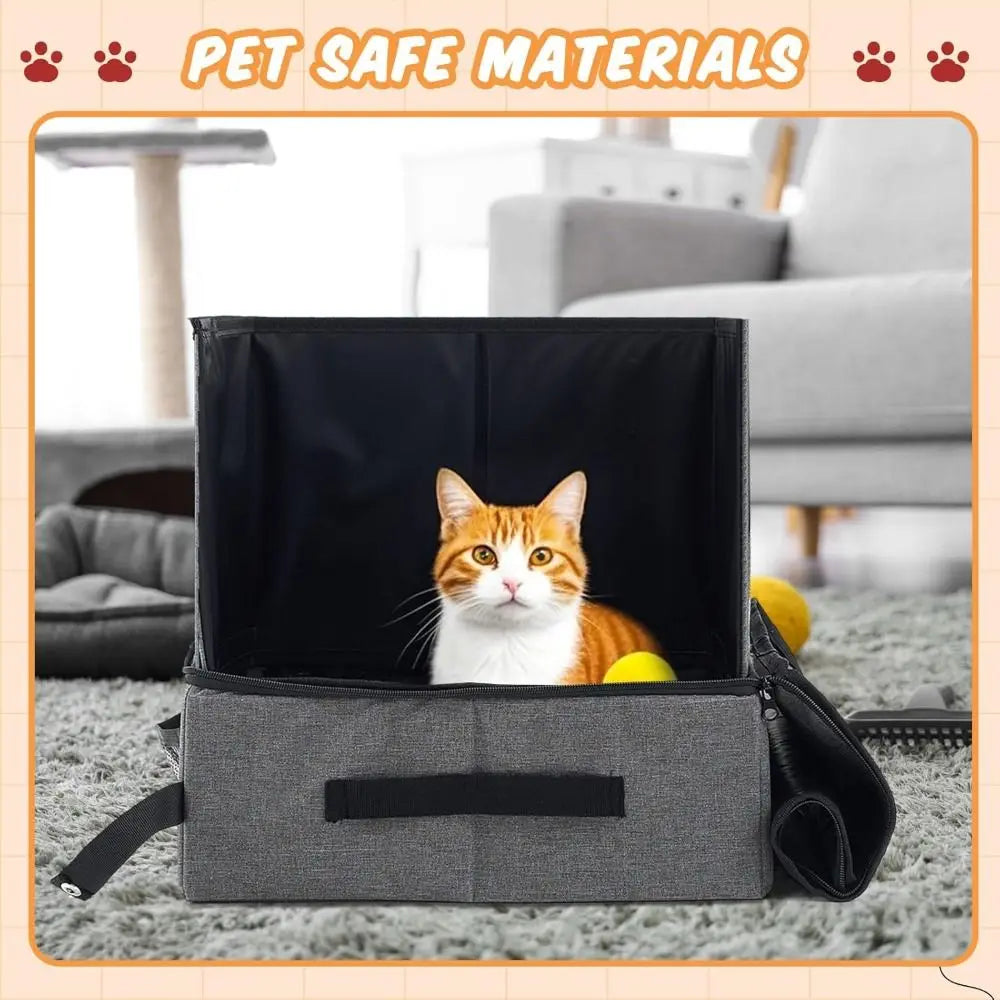 ZooFlex Portable Cat Litter Box – Foldable Travel Litter Tray
