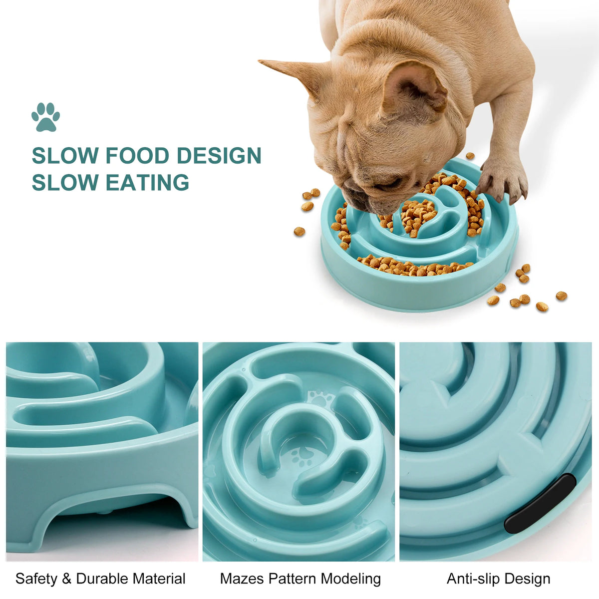 ZooFlex Slow Feeder Dog Bowl – Non-Slip Anti-Gulping Food Dish