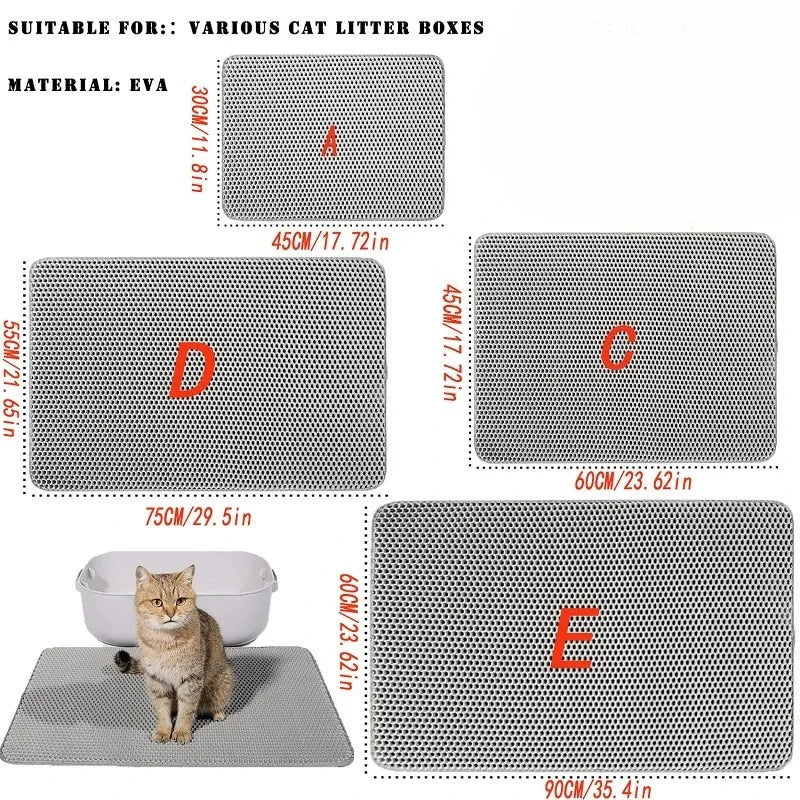ZooFlex Large Cat Litter Mat – Waterproof Double-Layer Non-Slip Pad