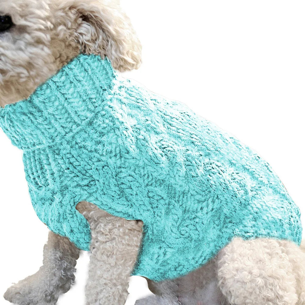 ZooFlex Warm Cable Knit Dog Sweater – Soft Autumn Winter Puppy Jumper