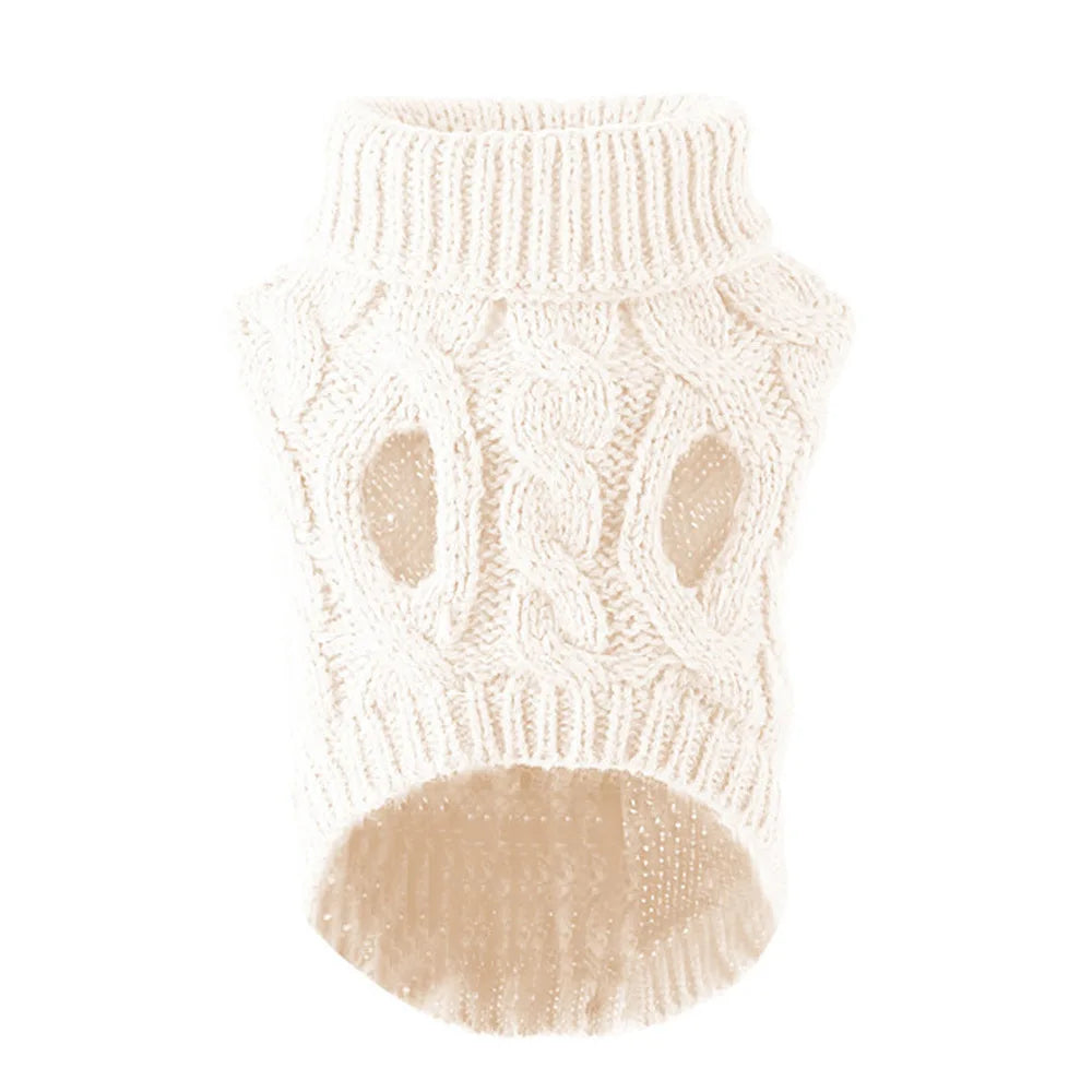 ZooFlex Warm Cable Knit Dog Sweater – Soft Autumn Winter Puppy Jumper