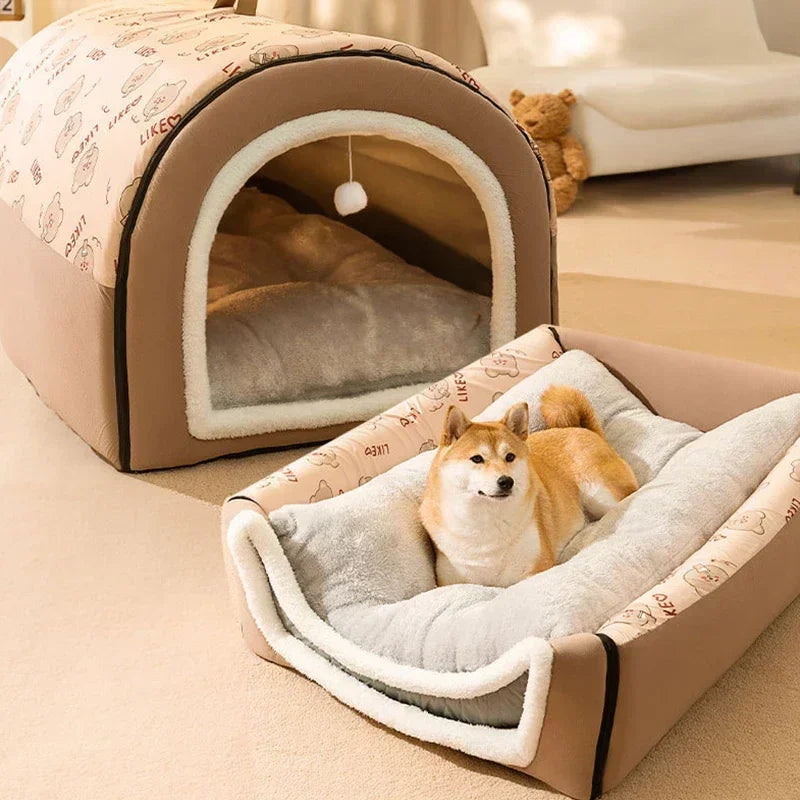 ZooFlex Warm Winter Dog & Cat Bed – Soft Cozy Pet Nest with Removable Cushion