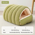 ZooFlex Winter Cat Cave Bed – Soft Thermal Plush Pet House with Washable Cover