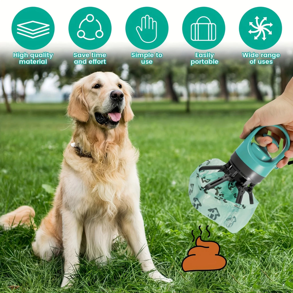 ZooFlex Portable Dog Poop Scooper – Claw Grabber with Waste Bag Dispenser