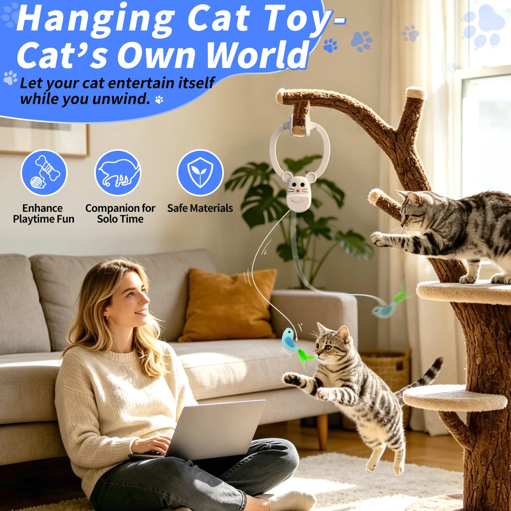 ZooFlex Rechargeable Interactive Hanging Cat Toy – Automatic Teaser for Indoor Cats