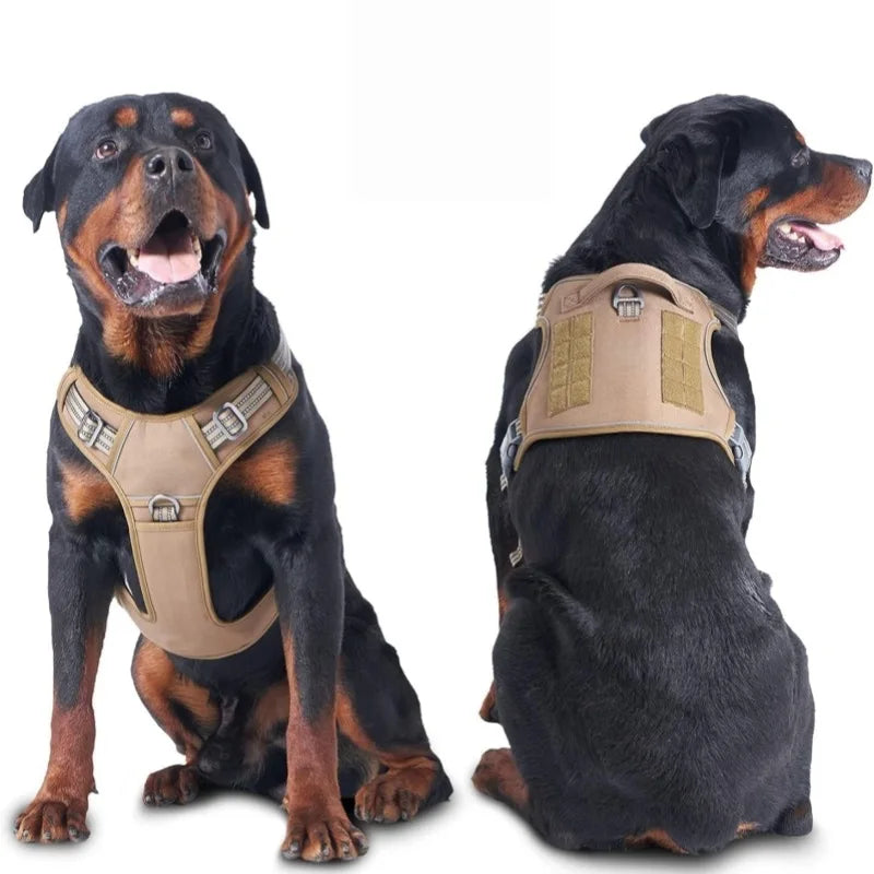 ZooFlex Tactical Dog Harness, Collar & Leash Set with MOLLE Pouches for Medium & Large Dogs