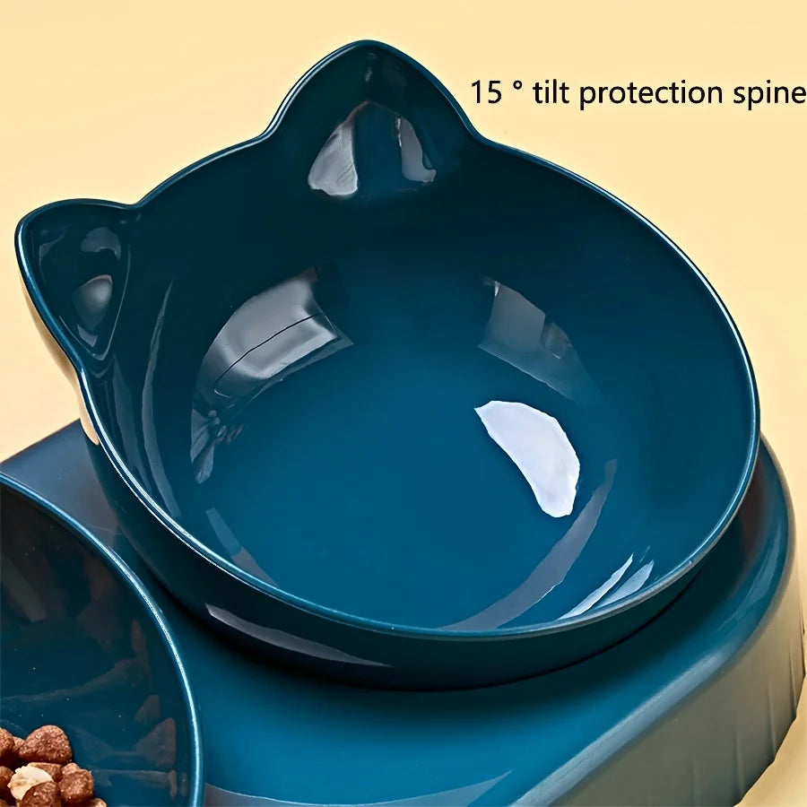ZooFlex 3-in-1 Tilted Cat Food & Water Bowls – Gravity Water Dispenser