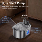 ZooFlex 3.2L Smart Cat Water Fountain – Wireless Stainless Steel Dispenser