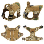 ZooFlex Military Tactical Dog Harness with MOLLE Pouch, Collar & Leash
