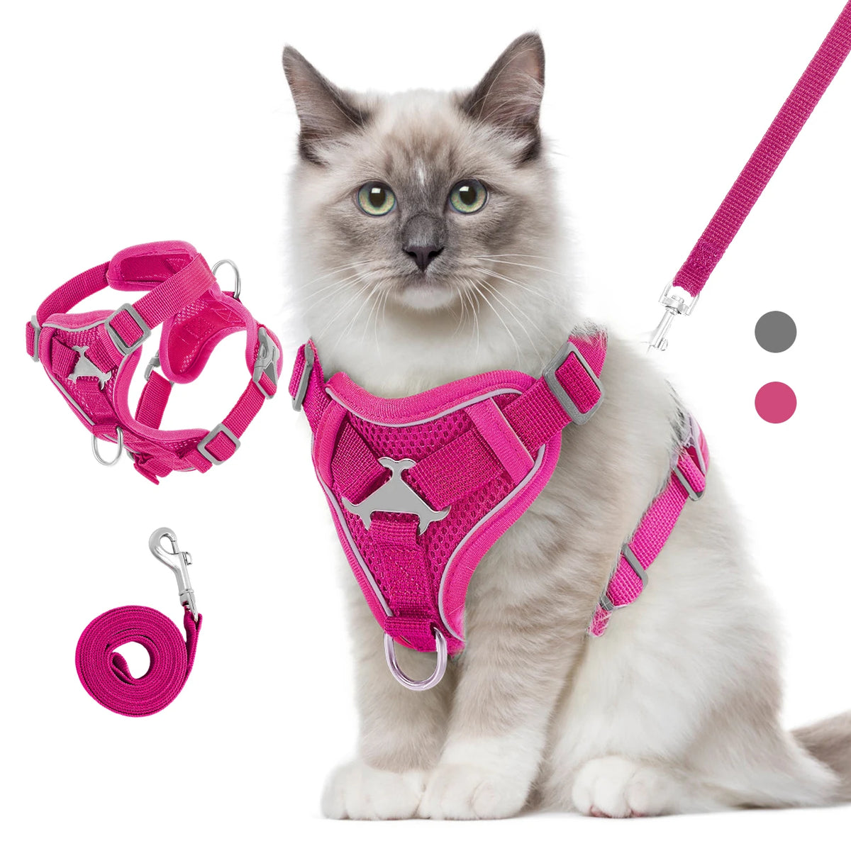 ZooFlex Cat Harness & Leash Set – Reflective Mesh Walking Vest